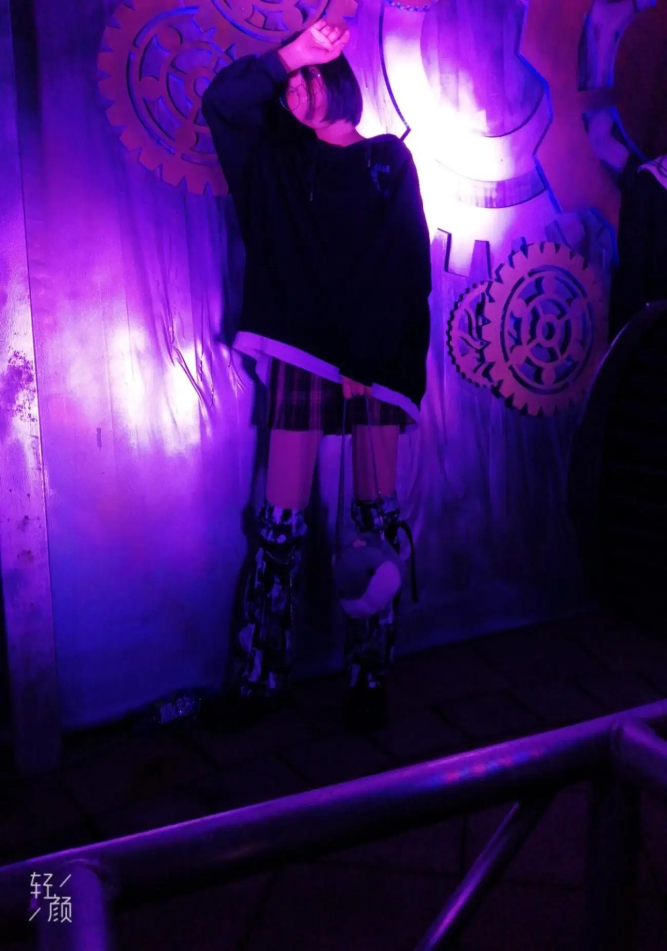 

Dark Lolita Women Cartoon Print Cool Leg Warmer Lady Adjustable Strap street Calf-length Streetwear Fashion Rock Fashion Sock