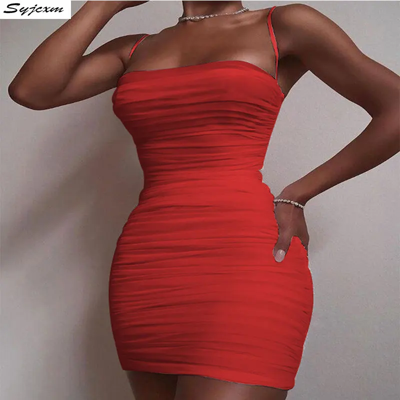 Syjcxm модная мини-юбка с оборками женское сексуальное платье без бретелек для