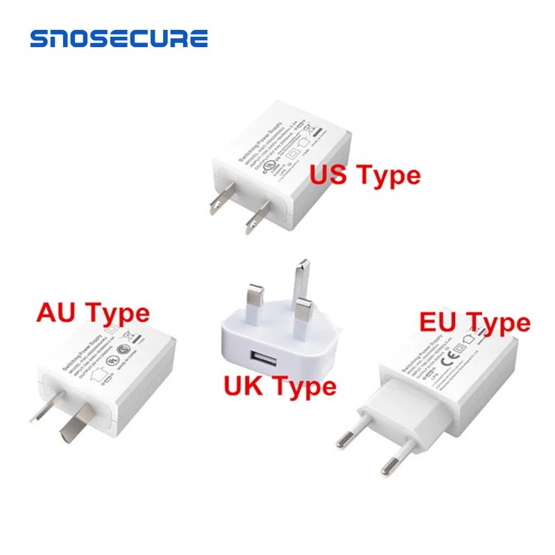 Импульсное Зарядное устройство USB SNOSECURE 5 В 1 А переходник с вилкой для ЕС США