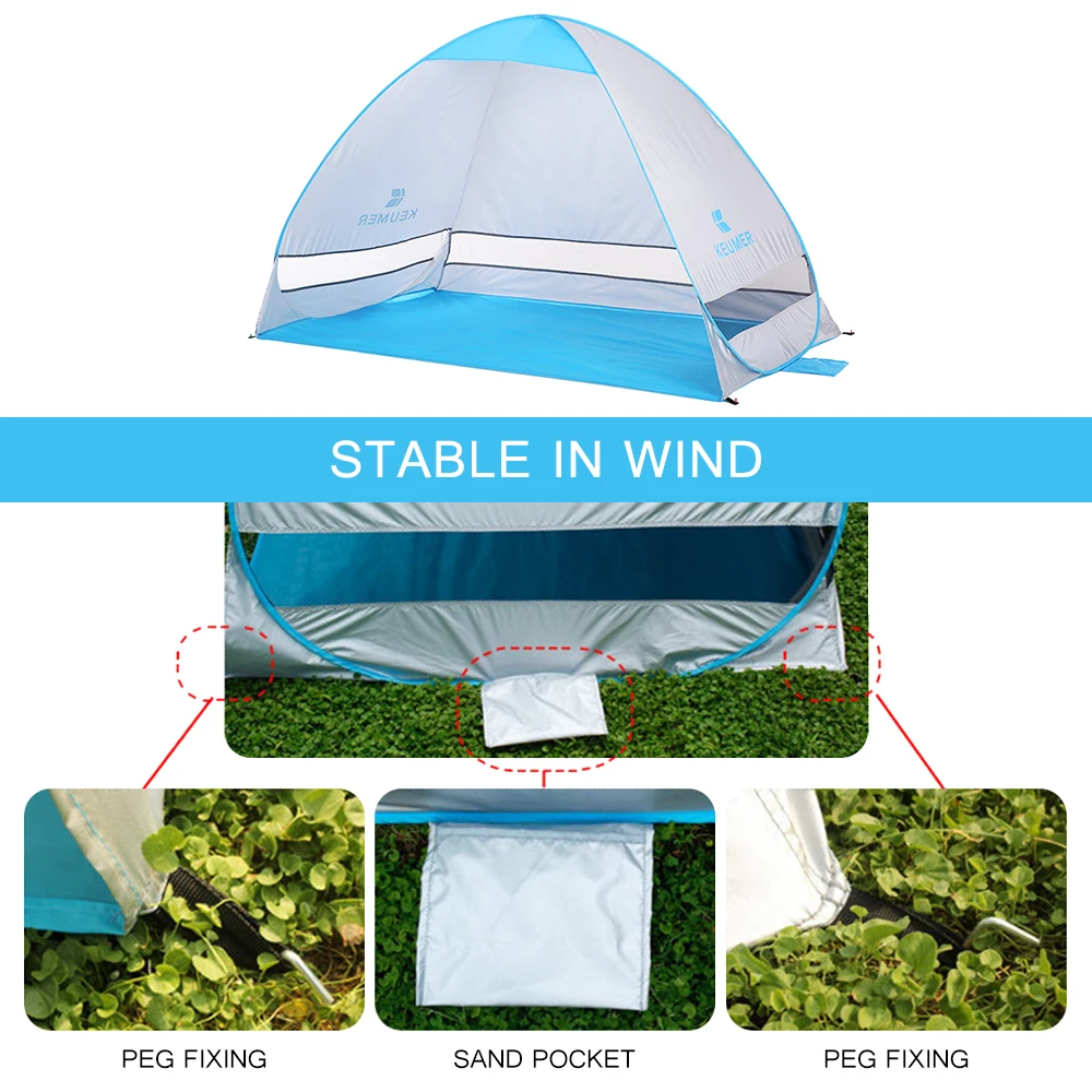 

Automatic Beach Tent UV Protection Pop Up Tent Sun Shade Awning KEUMER Travel Tourist Camping Tents