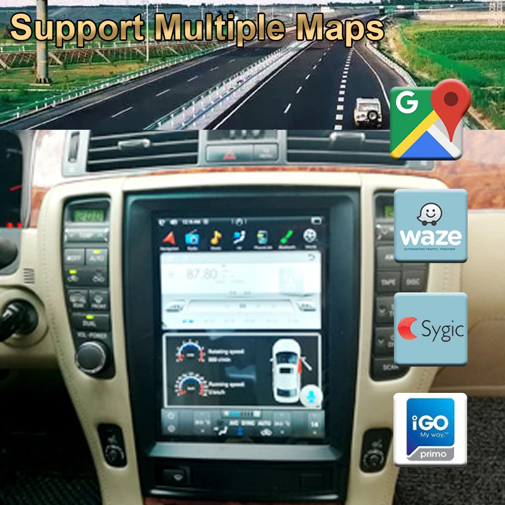 Автомобильный GPS-навигатор на Android 9 0 в стиле Tesla для TOYOTA CROWN 2008-2012 радио стерео