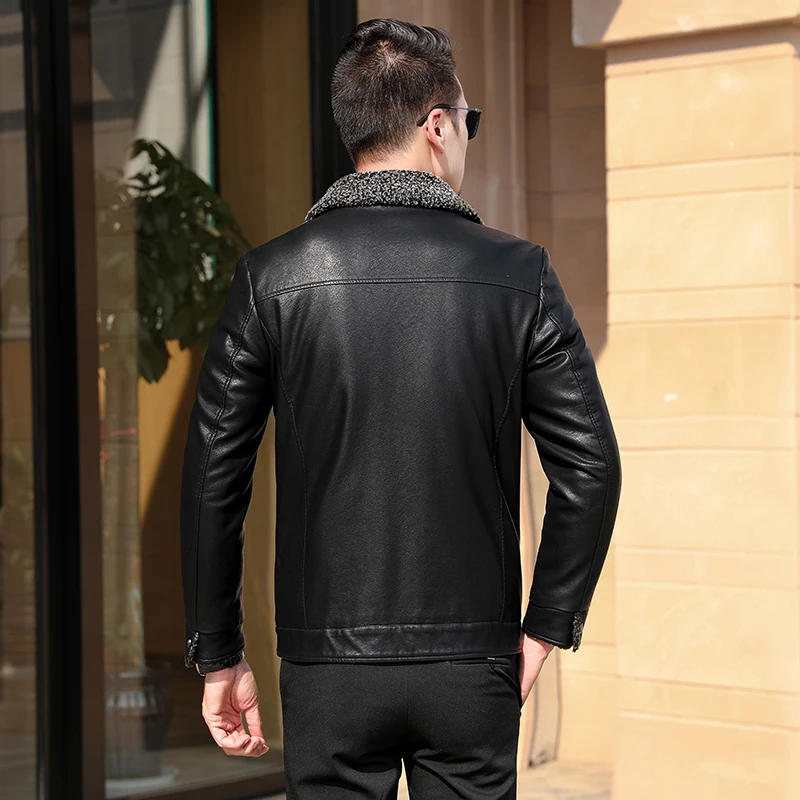 Мужская зимняя куртка из овечьей кожи размеры до 7XL | одежда