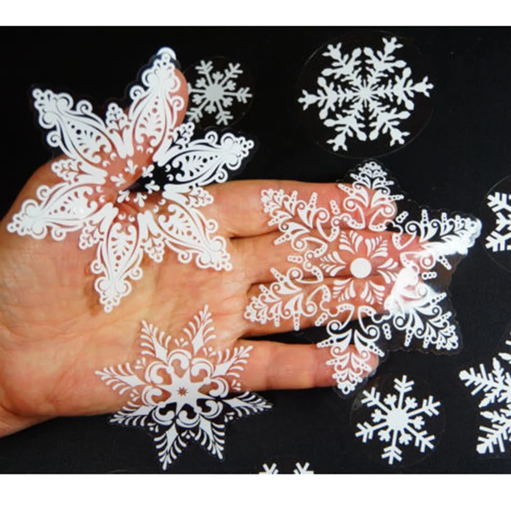 Пластиковые белые рождественские снежинки наклейки на окна многоразовые