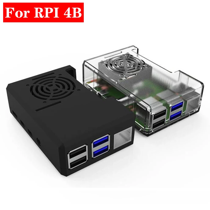 Новейший ABS чехол для Raspberry Pi 4 пластиковый корпус черный прозрачный корпус охлаждающий вентилятор кулер для Raspberry Pi 4 Модель B