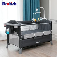 Crib Splicing Large Bed Removable BB Multi-Function Portable Folding Newborn Baby Bedside Bed Cradle Play Yard Dropshipping
