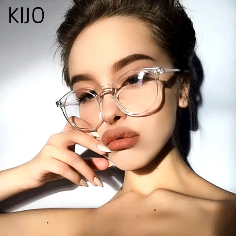 

Fashion transparent round glasses transparent frame female glasses myopia glasses men optical frame transparent