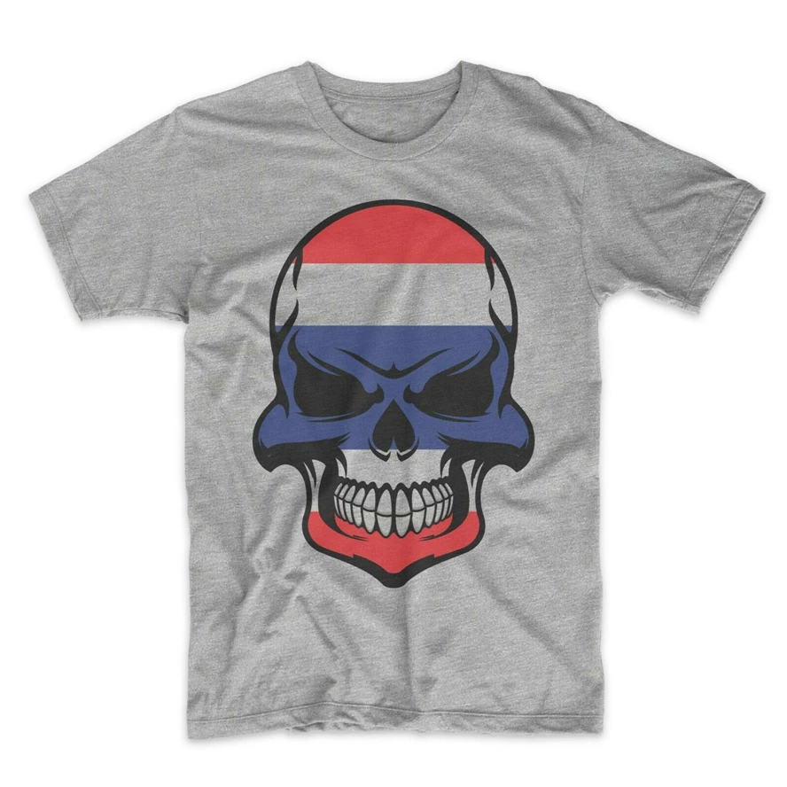 Тайский флаг череп Таиланд графическая Футболка мужская тайская рубашка уличная