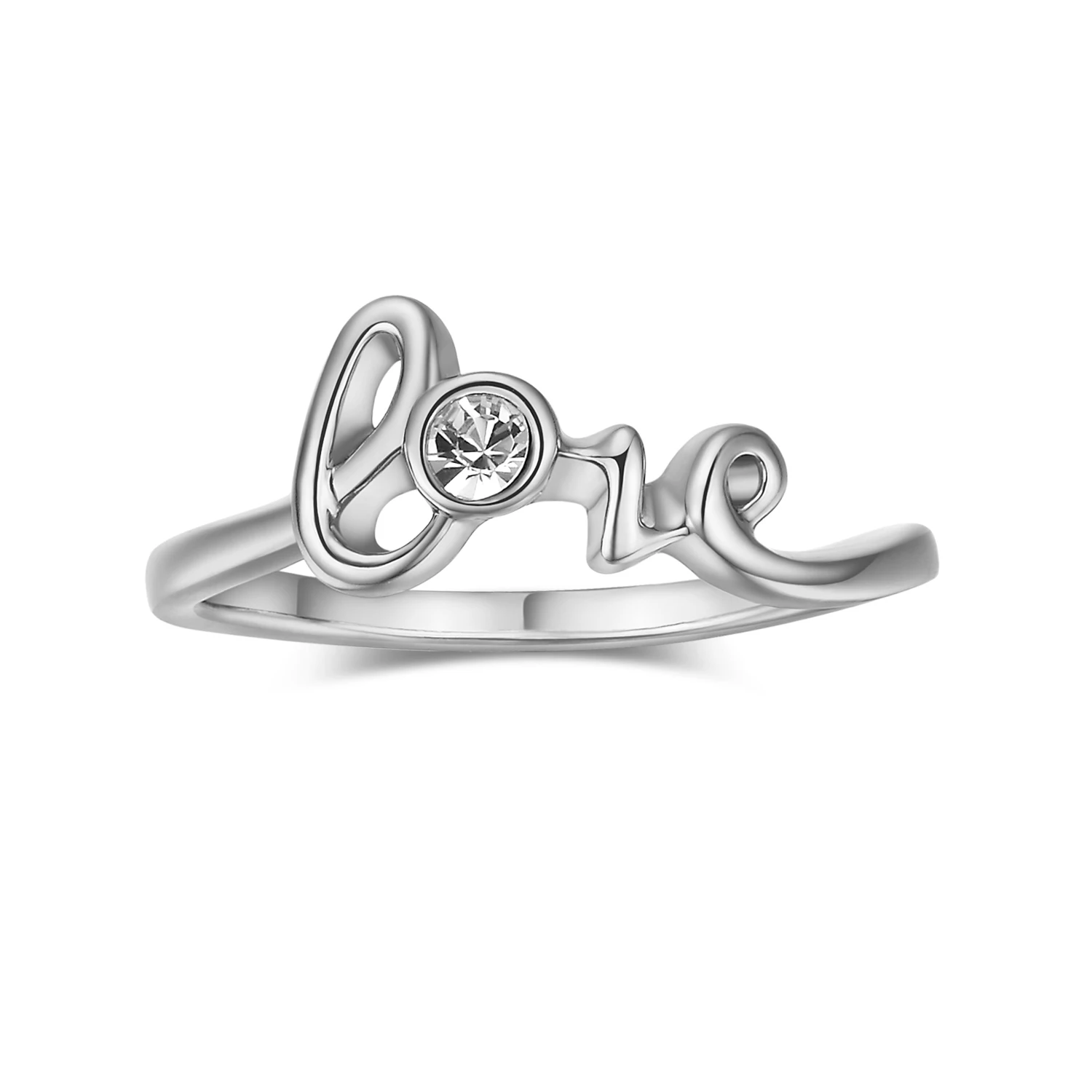 Классические обручальные кольца с кубическим цирконием для любви серебряный