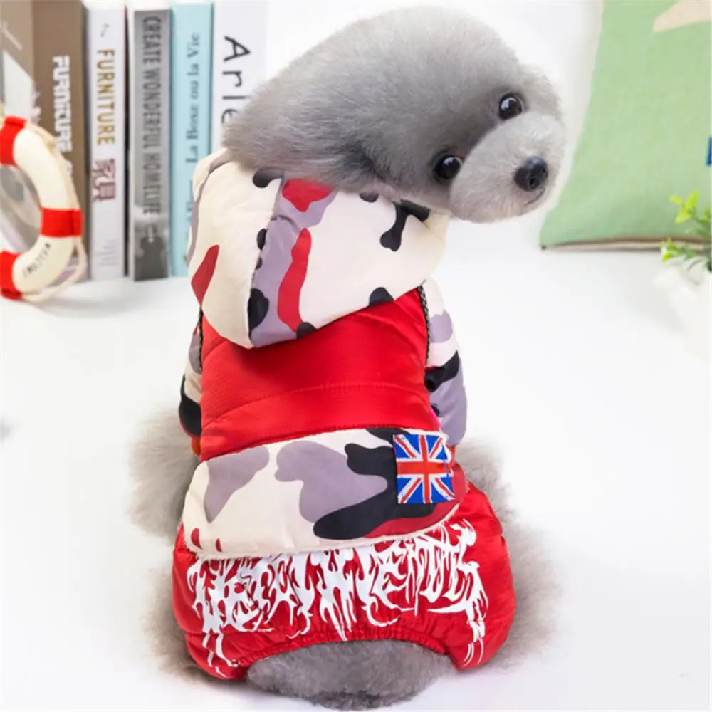 NEW Warm Winter Camouflage Dog Coat Jacket Winter Waterproof Pet Dog Clothes Fashion for Chihuahua Small Large Dogs XXL - Цвет: red