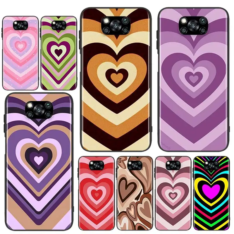 

Love Brown Heart Aesthetic For Xiaomi Poco X3 GT NFC M3 F3 C3 M2 F2 F1 X2 Pro Mi Mix 3 Play Silicone Soft Black Phone Case