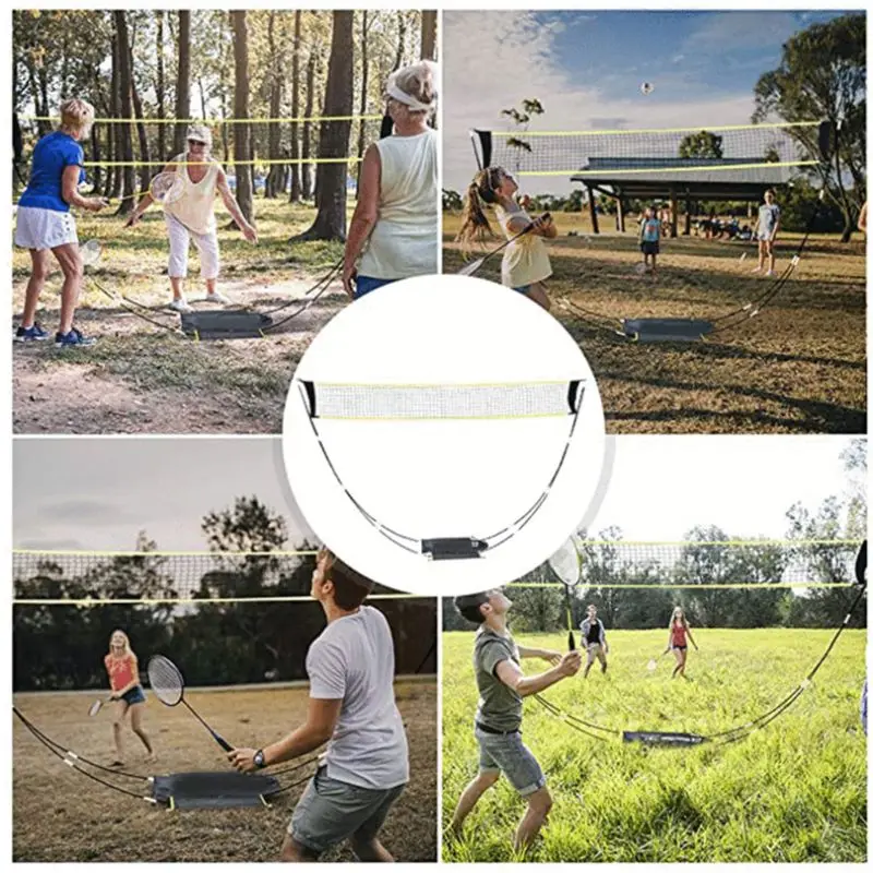 

Portable Badminton Net with Stand Carry Bag, Folding Volleyball Tennis Badminton Net Easy Setup for for Outdoor/Indoor Court