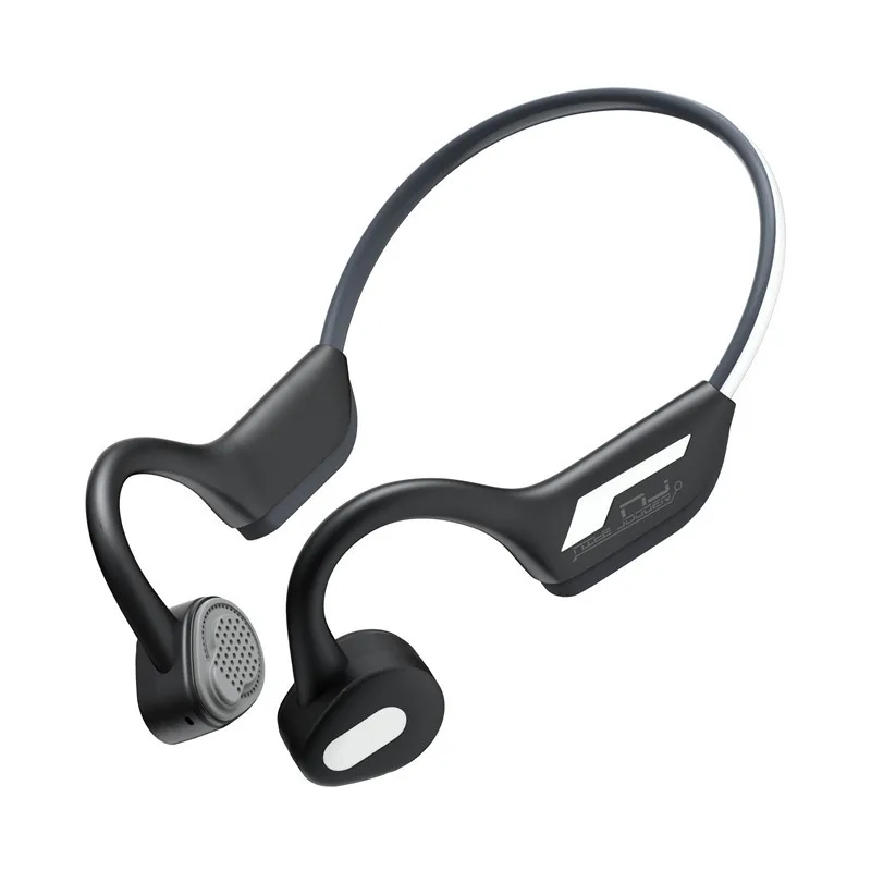 Bluetooth наушники с костной проводимостью, мужские спортивные наушники, не в ухо, висящие на шее, беспроводные бинауральные водонепроницаемые светящиеся наушники D8 - Цвет: Черный