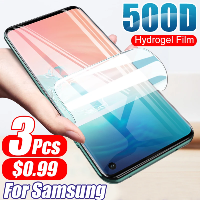 500D Защитная Гидрогелевая пленка для Samsung Galaxy S10 Lite E S8 S9 PLus S7 Edge Note 8 9 10 Pro защита