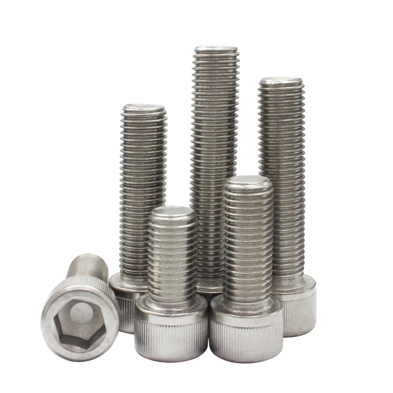 Hexagon Hex Socket Cap Head Screw Bolts M1.6 M2 M2.5 M3 M4 M5 M6 stainless steel full thread screws din 912 grade for machinery |