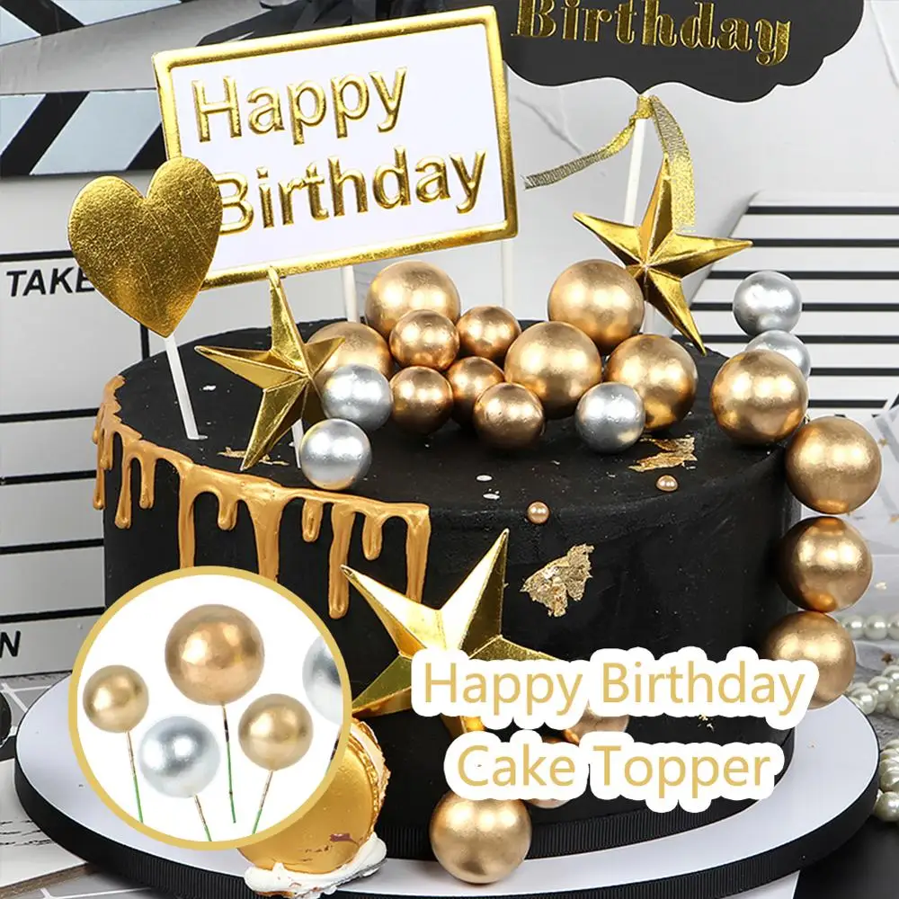 10 звёзд десертный Топпер для торта на день рождения золотые и серебряные