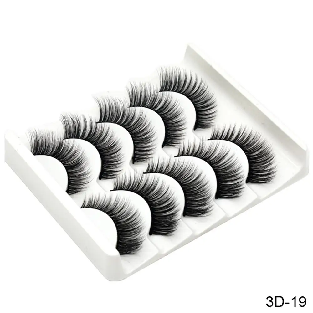 5Pairs Natural/Thick Long Eye Lashes 3D Mink Hair False Eyelashes Wispy Makeup Beauty Extension Tools | Красота и здоровье