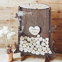 custom woodland tree stump fall wedding guest book alternative personalize unique hearts guestbook for rustic wedding drop top