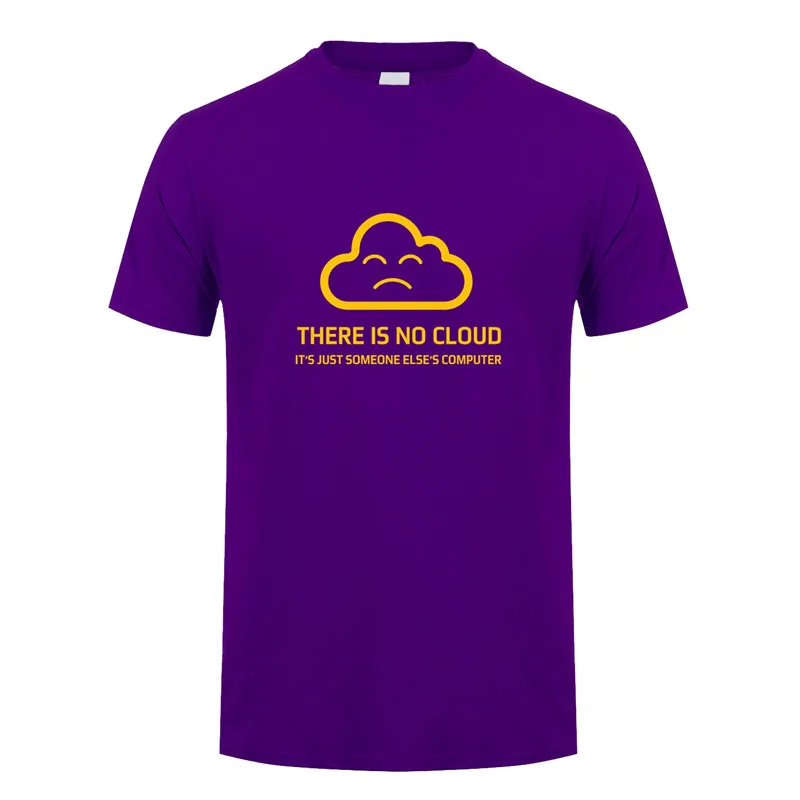 Новая модная футболка с надписью «There is No Cloud It is just Human's Computer» хлопковая футболка с короткими рукавами футболки для мальчиков OT-848 - Цвет: Purple