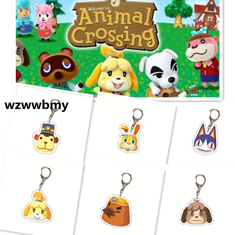 

Game Animal Crossing Keychain Cartoon Animal Shaped Acrylic Pendant Keyring Fan Gift