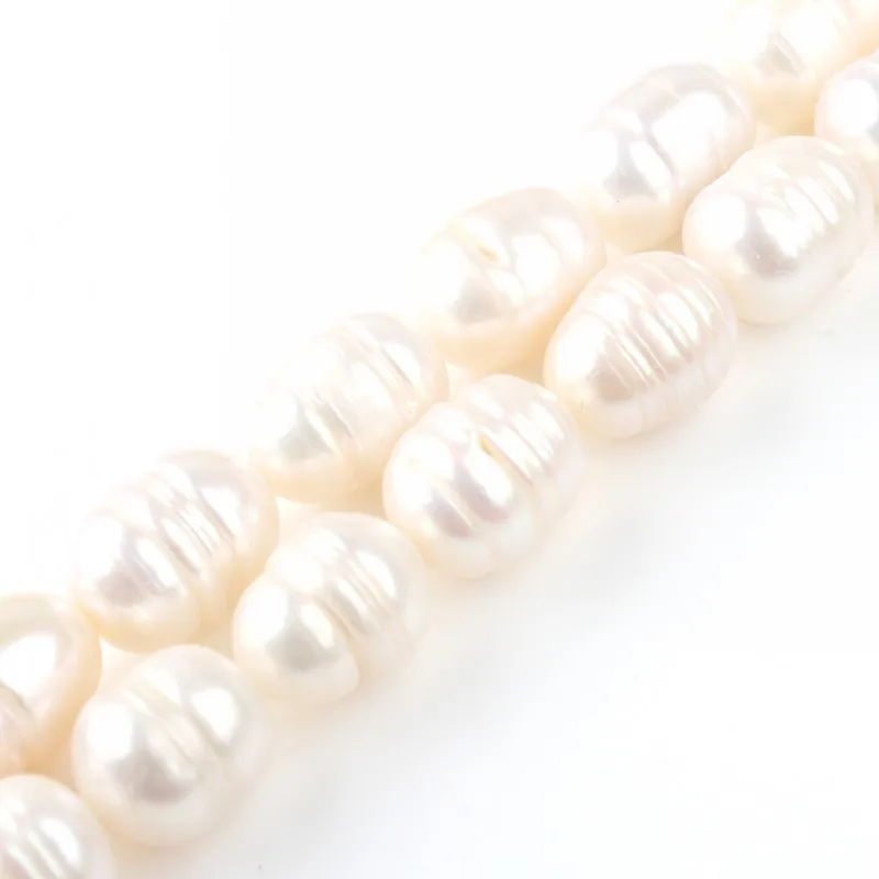 

11-12mm Natural Freshwater Cultured Pearls Oval Shape Pearls Beads For Jewelry Making DIY Bracelet Charms Necklace 15''Strands
