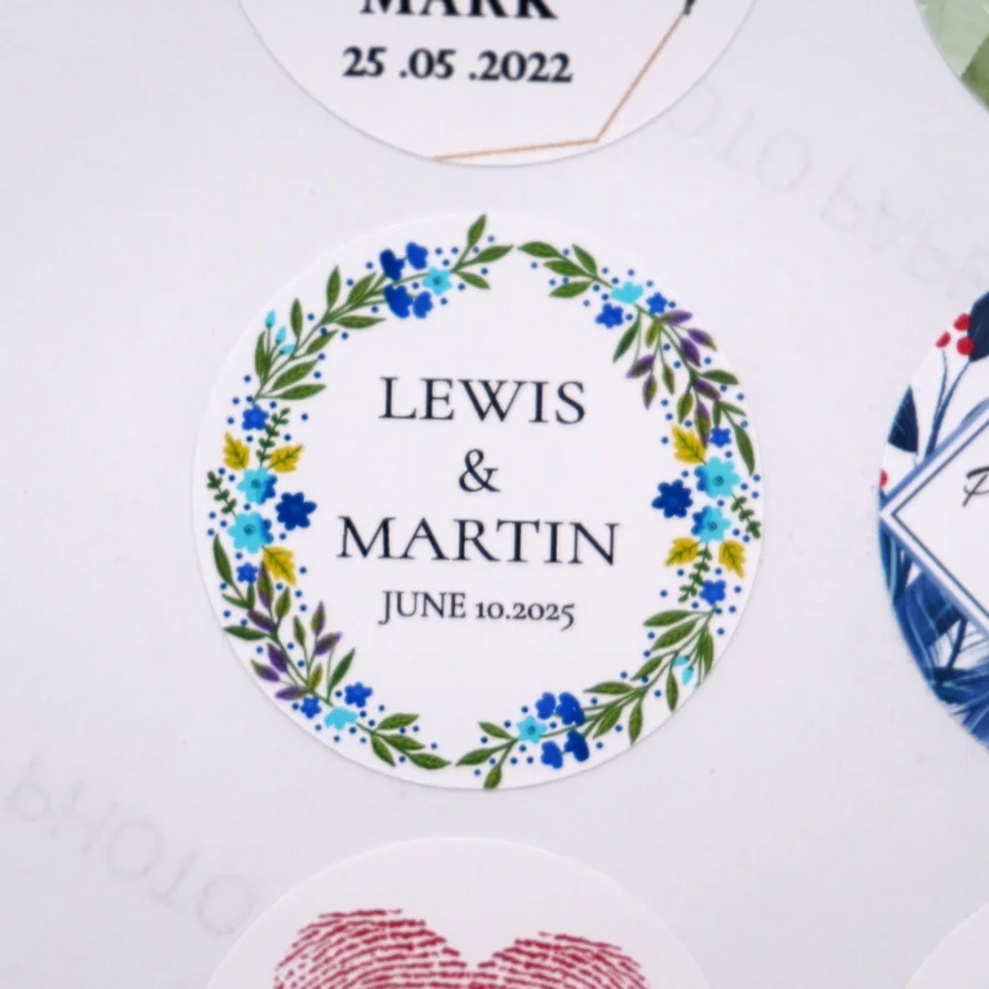 

24pcs/Lot Custom Gift Sealing Stickers for Wedding Anniversary Flower Style Round Label Party Favors 4cm