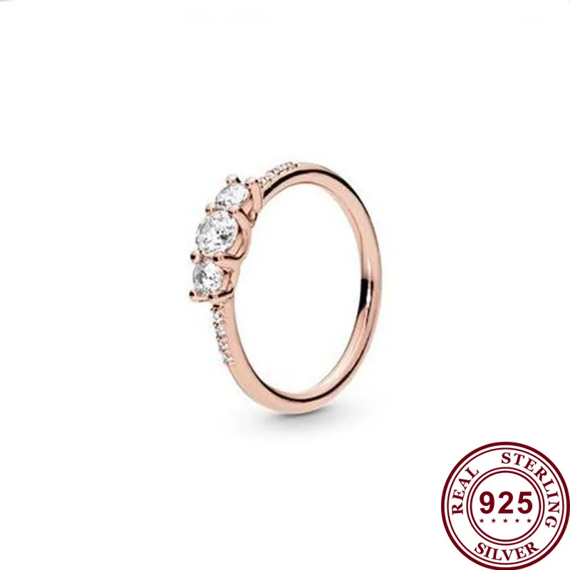 

Original 925 кольцо Silver Pan Ring Rose Gold Brilliant Elegant Pan Ring For Women Wedding Party Fashion Jewelry