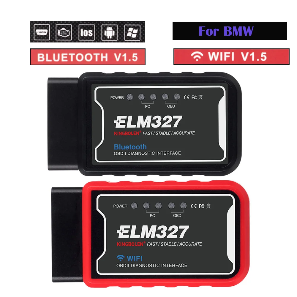 ELM327 OBD2 сканер для BMW E90 F18 G28 E53 E52 E60 E39 E36 E46 E30 F30 X3 X5 X6 PIC25K80 Bluetooth WIFI OBD II