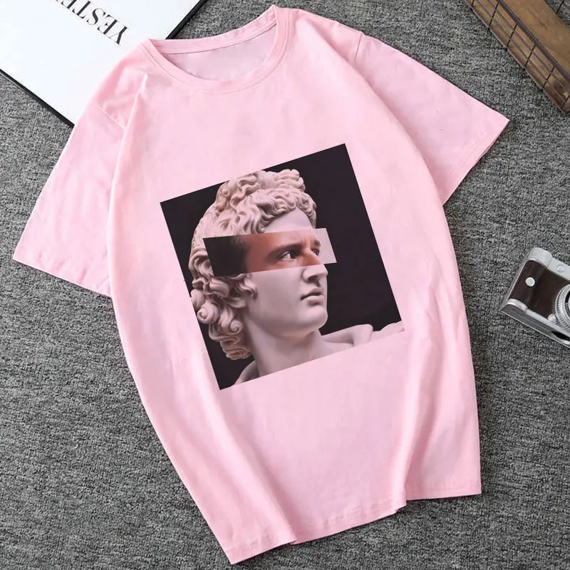 Повседневные розовые топы со змеиной головой монстра медузы смешная Женская