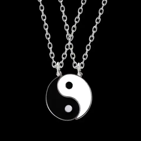 Парное ожерелье в китайском стиле, винтажное ожерелье с подвеской «Инь-Янь», чокер, ювелирное изделие для лучших друзей, подарок на день рож...