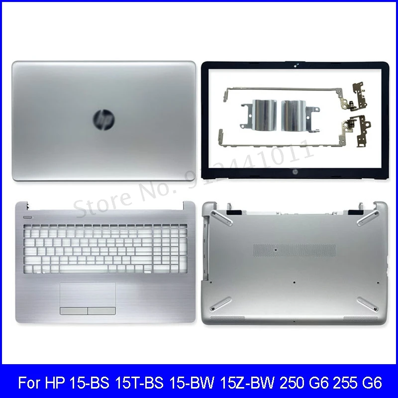 

Задняя крышка для ноутбука HP 15-BS 15-BW 15-BS070WM 15Q-BU, передняя панель/петли/Упор для рук/Нижняя крышка серебристого цвета 924892-001
