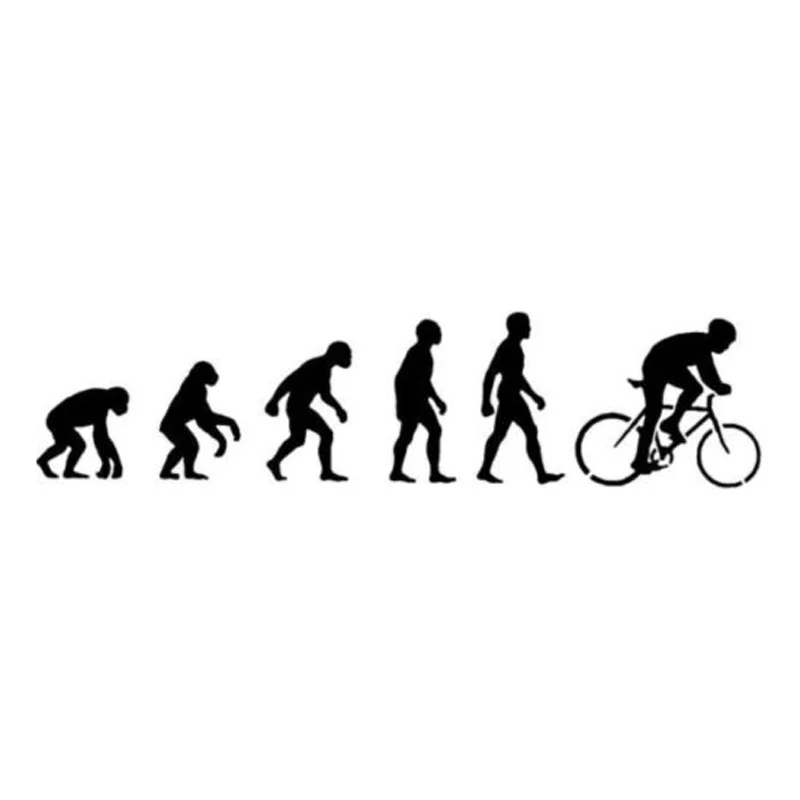 

19.3*4.6CM Personality Human Evolution Cycling Car Stickers Waterproof reflective Vinyl Decals Suitcase sticker