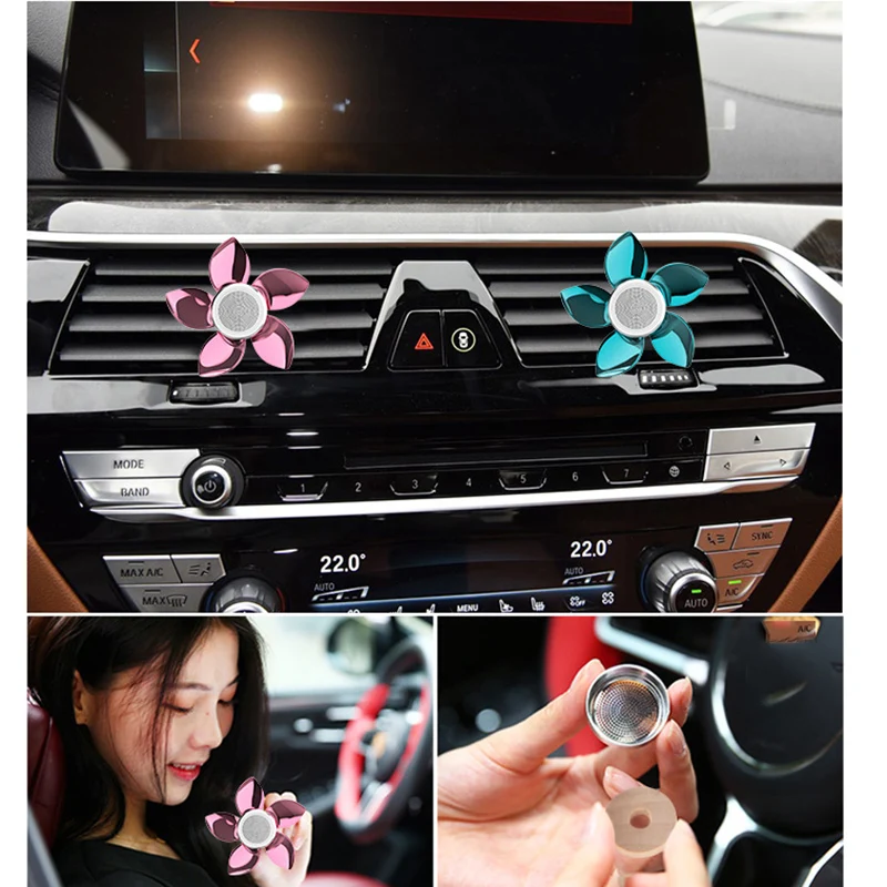 

Rotating Petal Car Air Freshener Perfume Air Outlet Fan Aromatherapy Vent Fragrance Car Accessories Interior Ambientador Coche