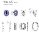 Женские асимметричные серьги-кольца, серьги из серебра 2021 пробы с сердцем в Европейском стиле, ювелирные изделия сделай сам, 925
