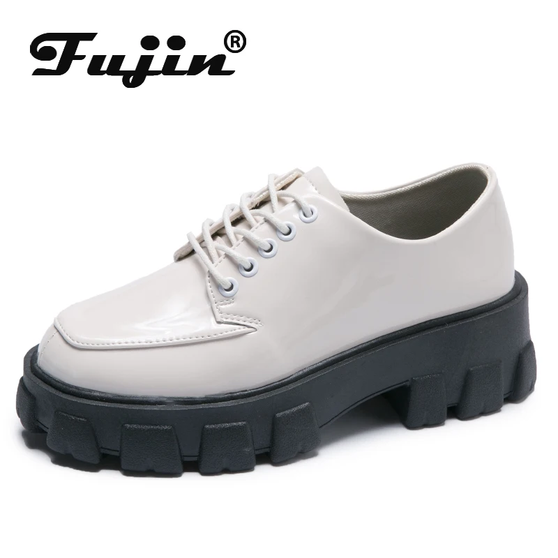 Fujin/женская повседневная обувь Сезон осень Модная женская на толстой подошве со