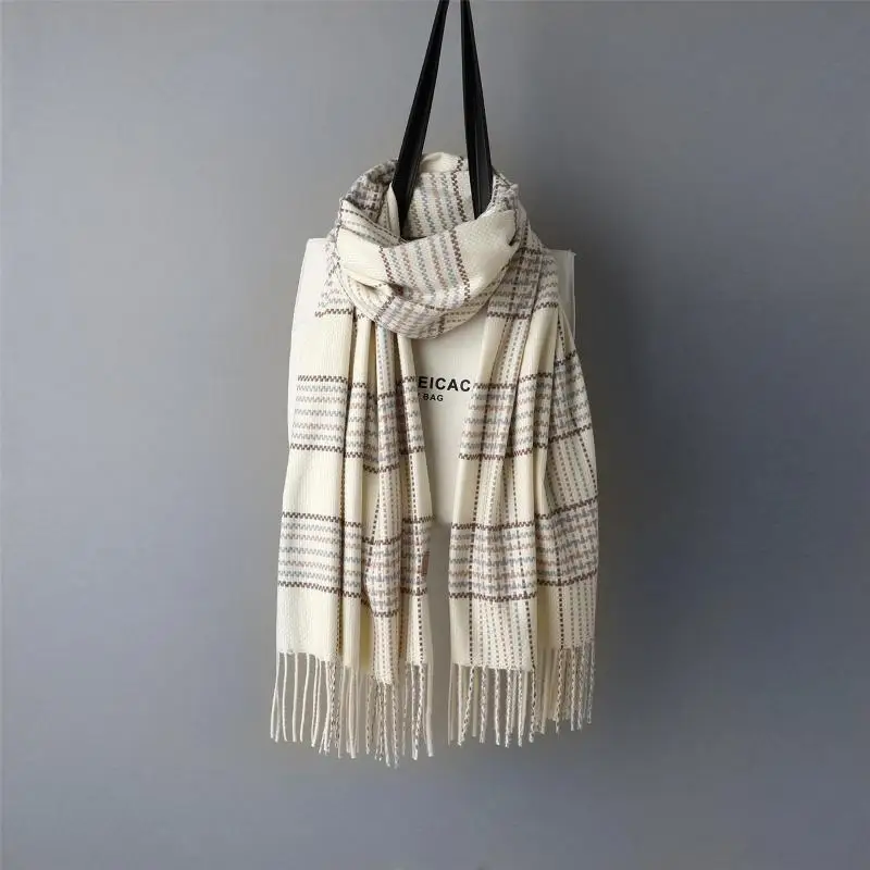 Шарф женский плед твердый кашемир шарфы с кисточкой леди весна осень тонкий