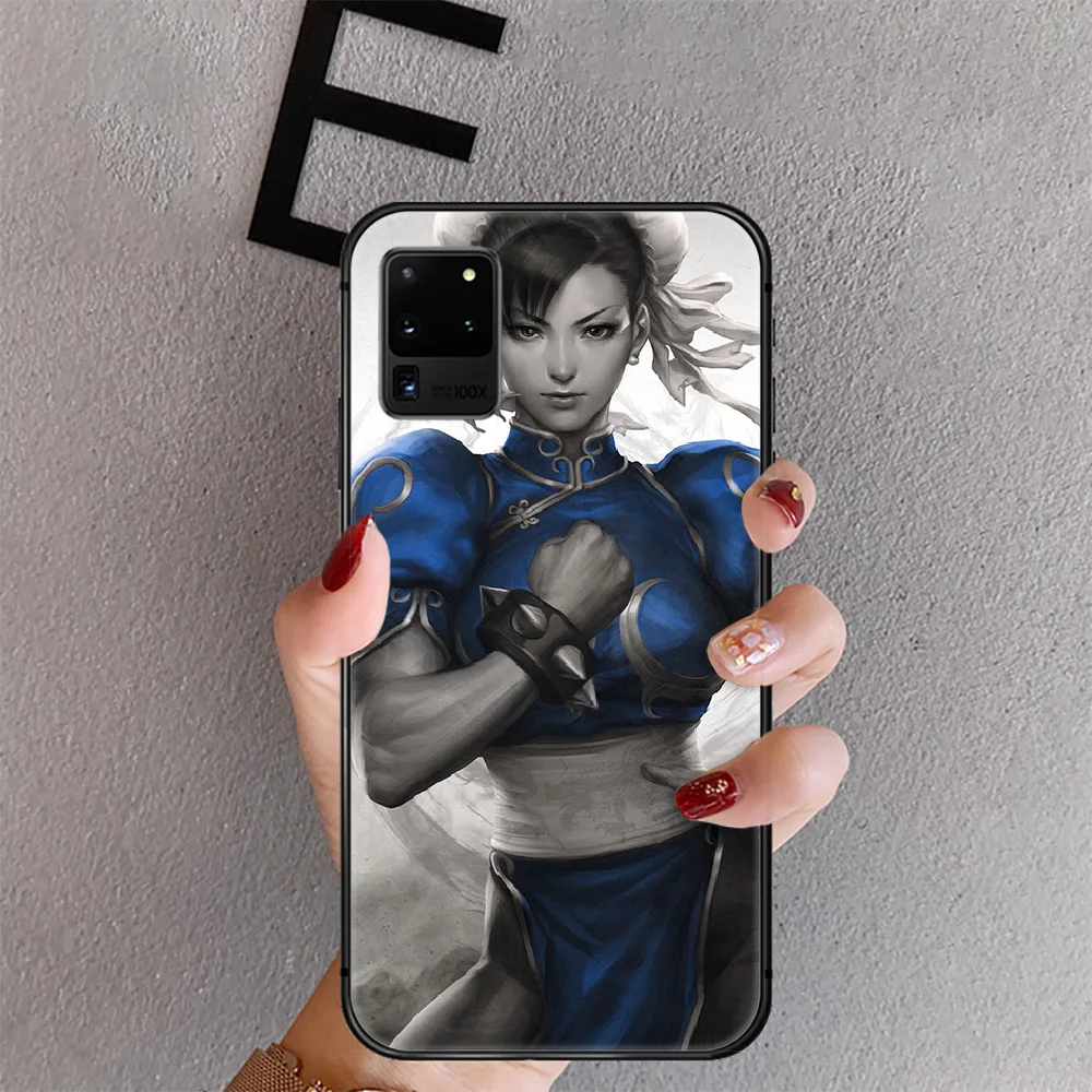 

chun Game Fighting Girl Phone Case Cover For Samsung Galaxy Note S 7 8 9 10 20 10E Plus Lite Uitra Black Black Cover Hoesjes