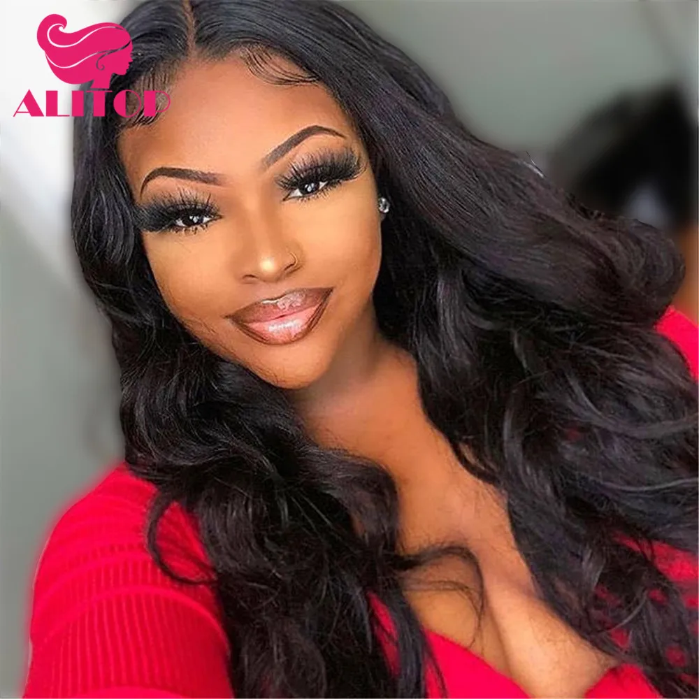 ALITOP волнистые волосы 360 парик из натуральных волос 150% плотность волос|Кружевные