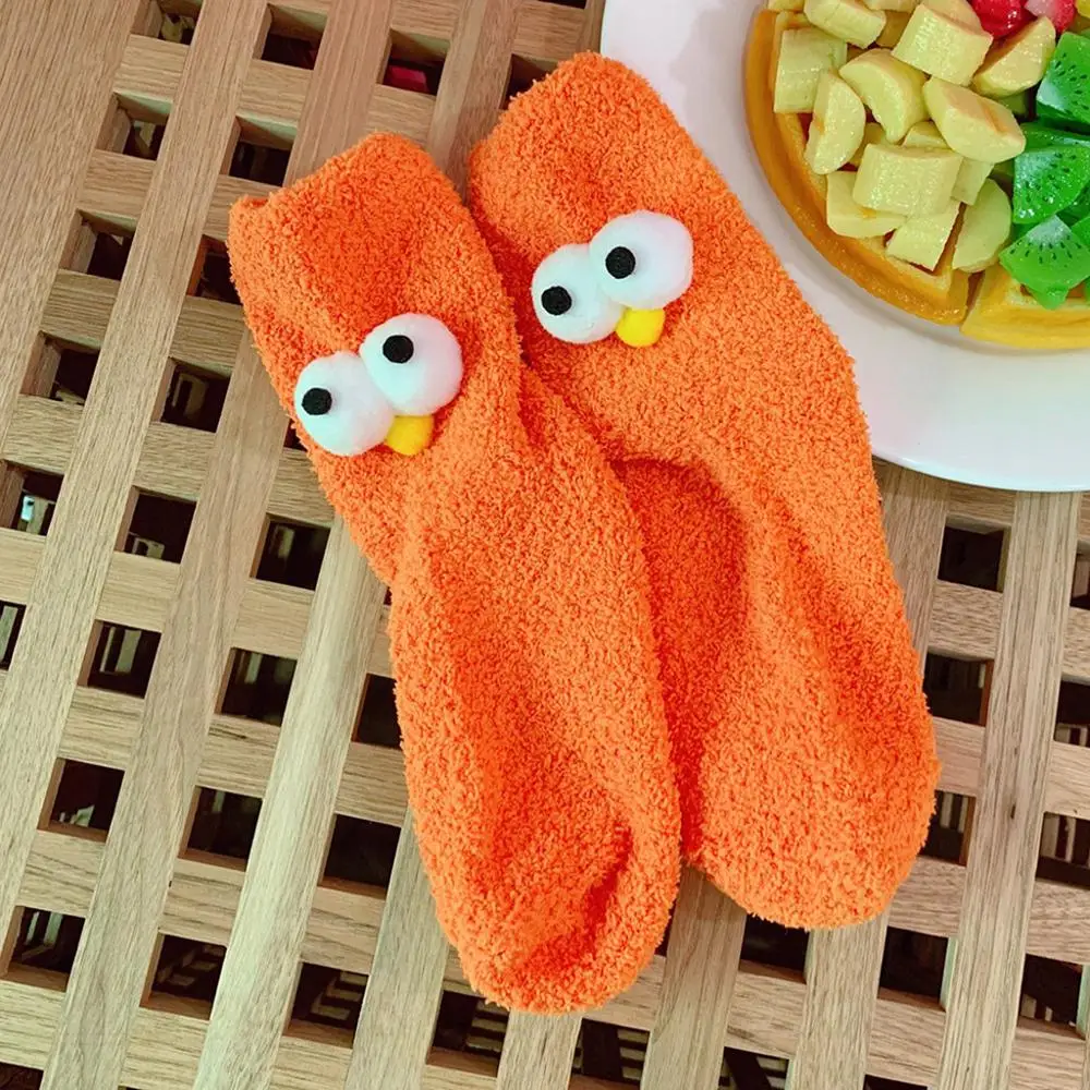 Для женщин мужчин Теплые зимние носки спальная кровать для дома пушистые Смешные