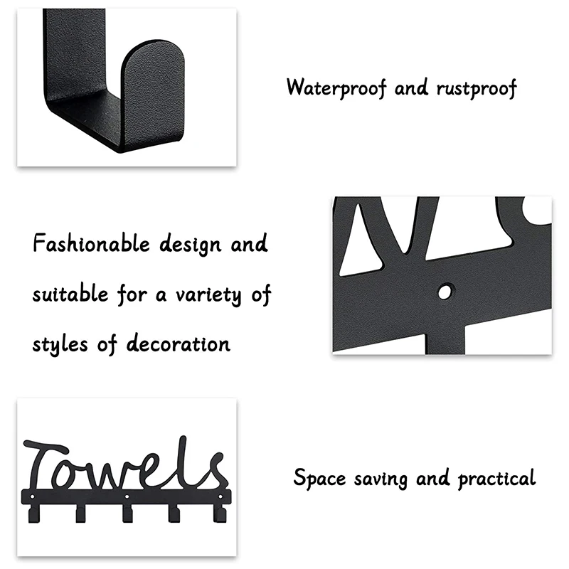 

2 Pcs Bath Towel Racks Towel Holder, Decorative Bath Organizer Wall Mount Hooks for Storage of Washcloths,Robe