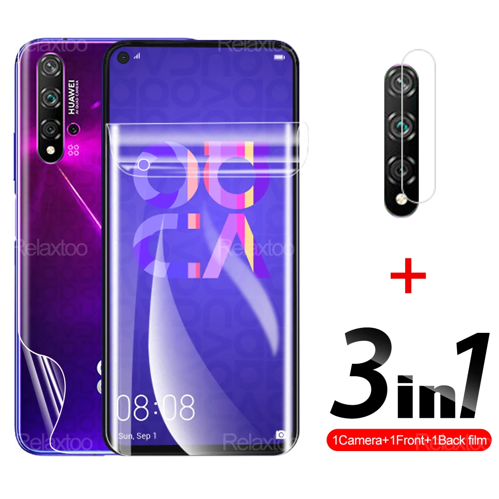 Защитная пленка для экрана 3 в 1 Гидрогелевая задняя крышка камера Huawei Nova 5 T ноября