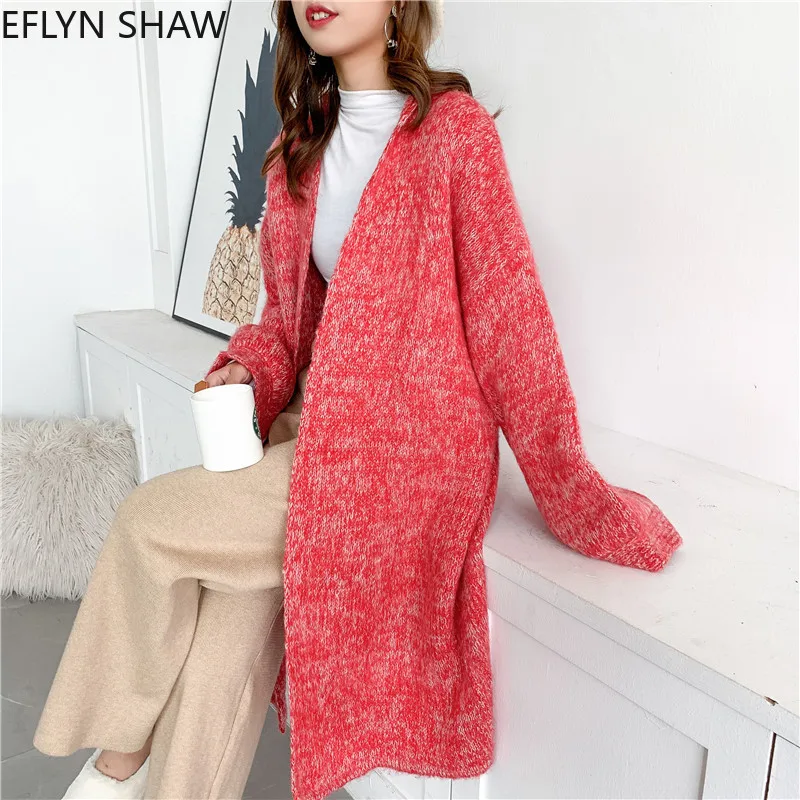 Maxi Cardigan Women Thick Coarse Oversize Sweaters Coat Japan Cozy Knitted Batwing Sleeves Long Female Jumper |