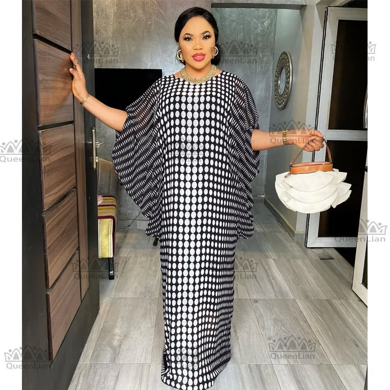 Новинка шифоновое платье большого размера с длинным рукавом в африканском стиле