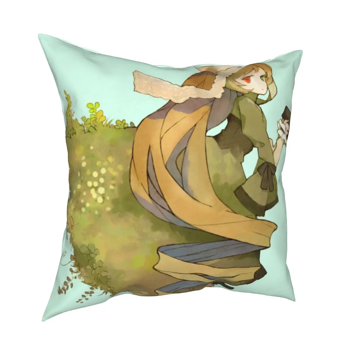 

New pillow green tree girl printing pillow case printing pillow living room green tree girl decorative pillow case