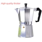 Кофейник Moka, итальянская кофемашина, эспрессо, алюминиевая гейзерная кофеварка, чайник, плита для латте, Классическая посуда для кофе, аксессуары для бариста