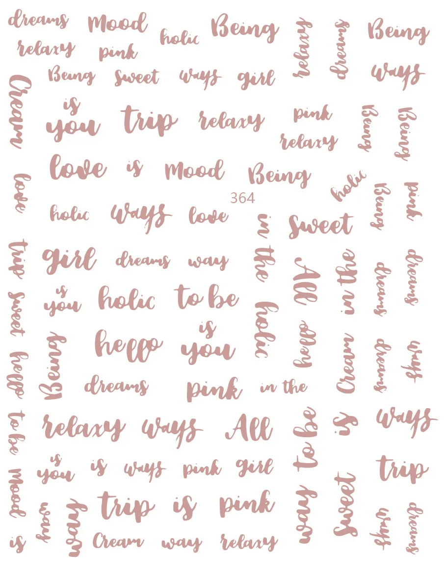 

3D Rose Gold Holographic Nail Sticker English Letter Geographic Adhesive Decal Foil Nail Art Design Sticker Decal For UV Gel Tip