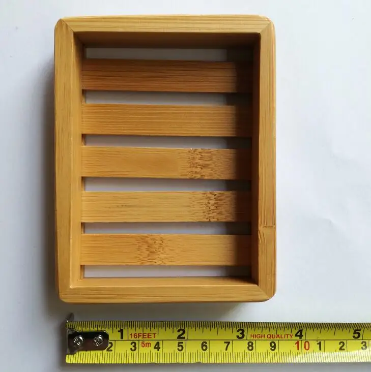 Бамбуковая подставка для мыла хранения натурального контейнер ванной душевой