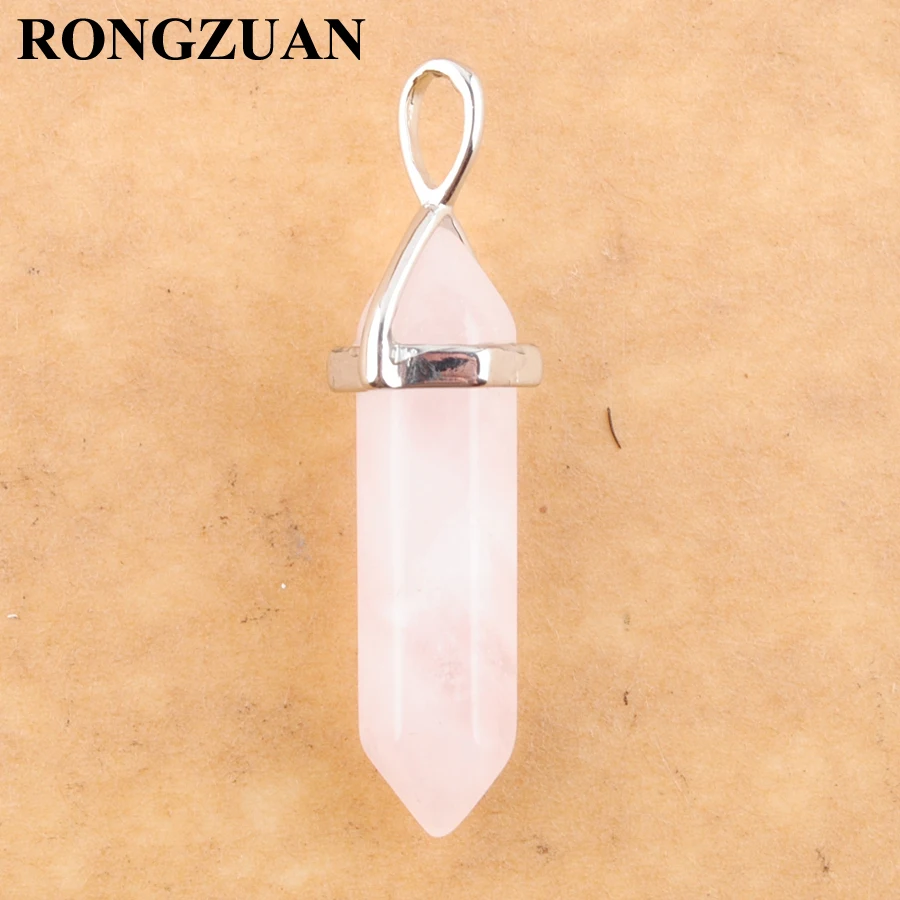 Бесплатная доставка Натуральная роза Quartzs шестиугольное Заостренное Исцеление