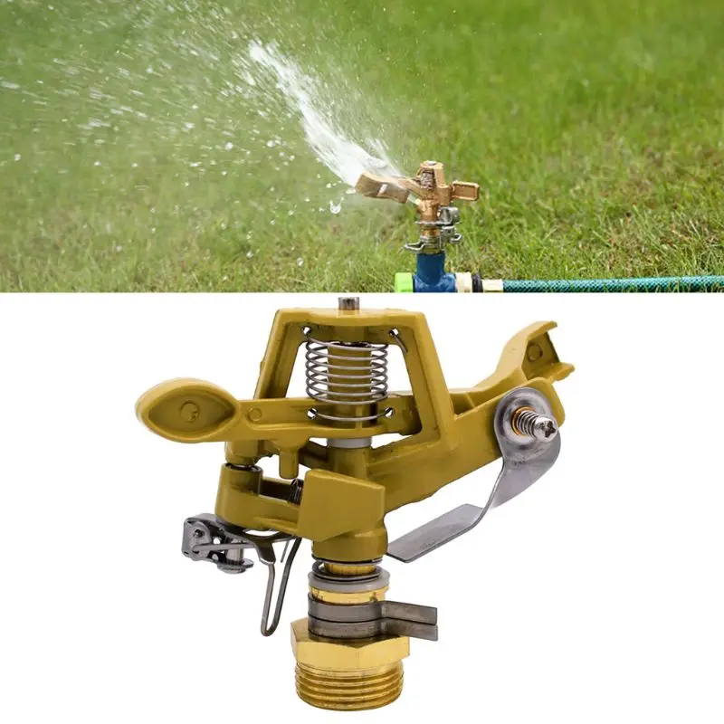 

Multipurpose Auto-rotate Copper Rotate Water Sprinkler Spray Nozzle Connector Rocker Arm Garden Irrigation Watering Tool