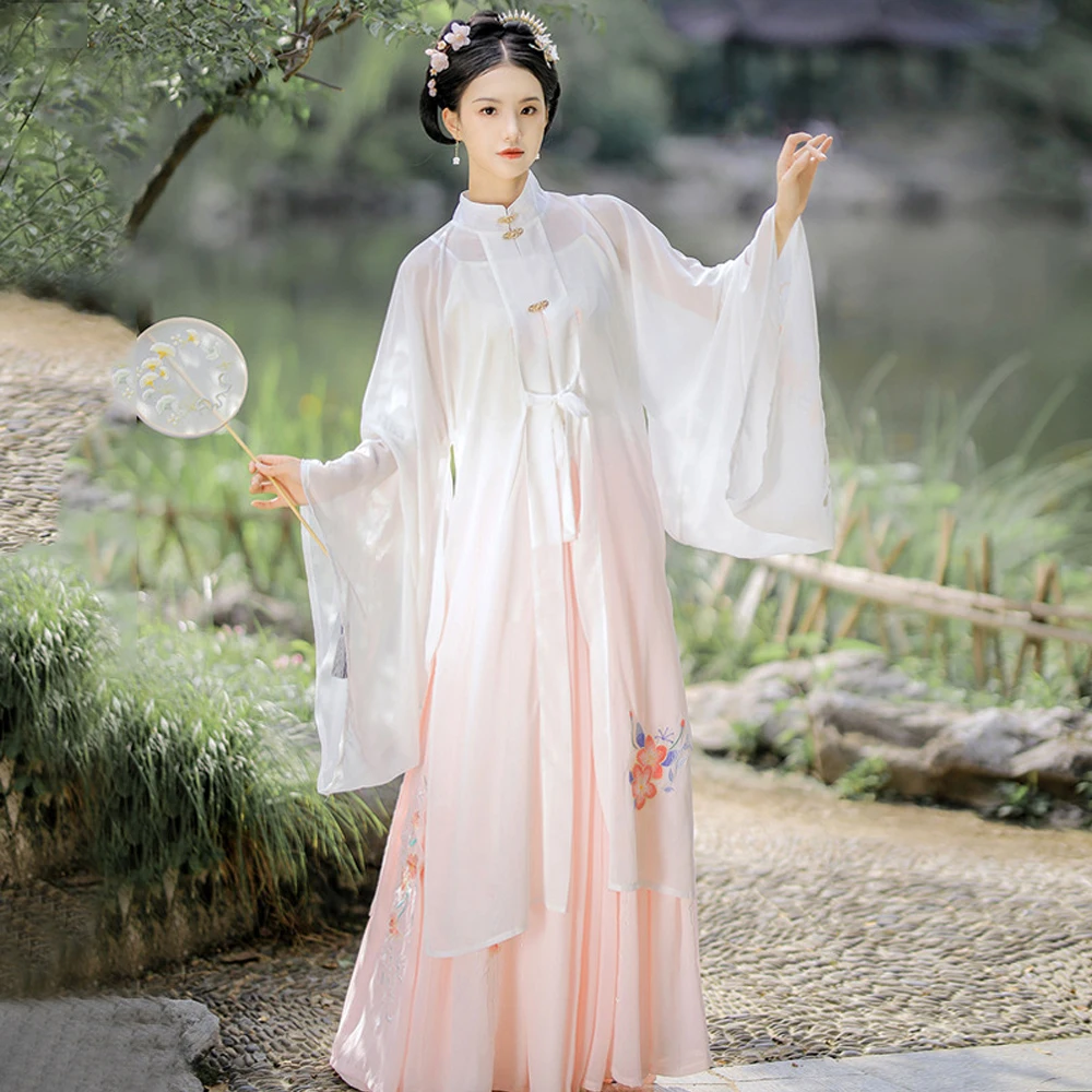 Hanfu Women Chinese Traditional Pink Dress Dance Costume Cosplay Fairy Vintage Dresses Plus Size Skirts Femme |