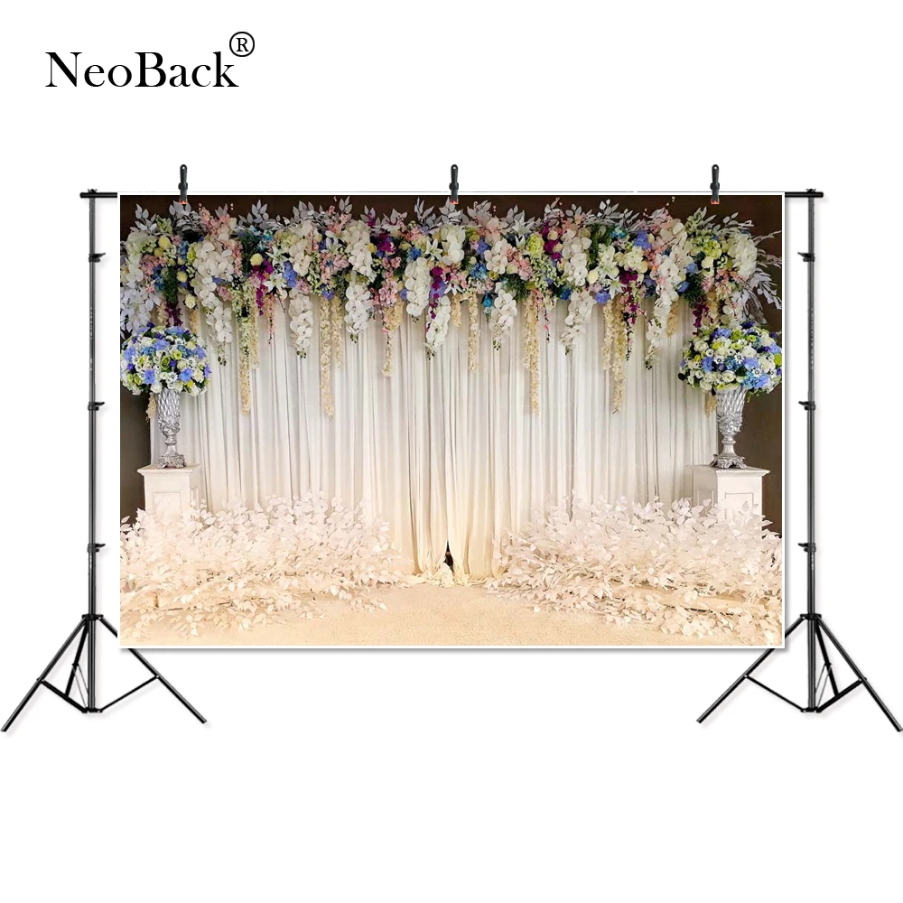 

Фон для фотосъемки Nitree Свадебные фотообои цвет шампанского цветочный цветок стена занавеска любовь свадебный душ баннер фотостудия P4335